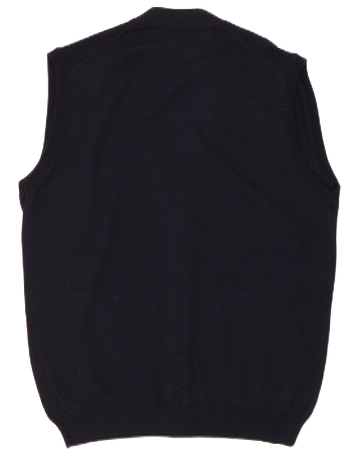 Męski sweter kardigan bez rękawów MAGLIA CLUB IT 48 Średni granatowy wełniany