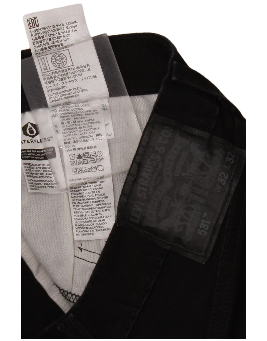 Męskie jeansy LEVI'S 531 Slim W32 L32 Czarna bawełna