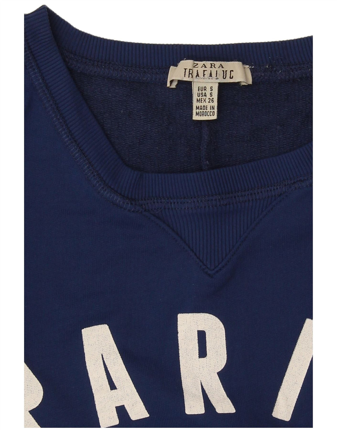 Damska bluza Zara Paris Graphic Oversize Sweter UK 10 Small Blue