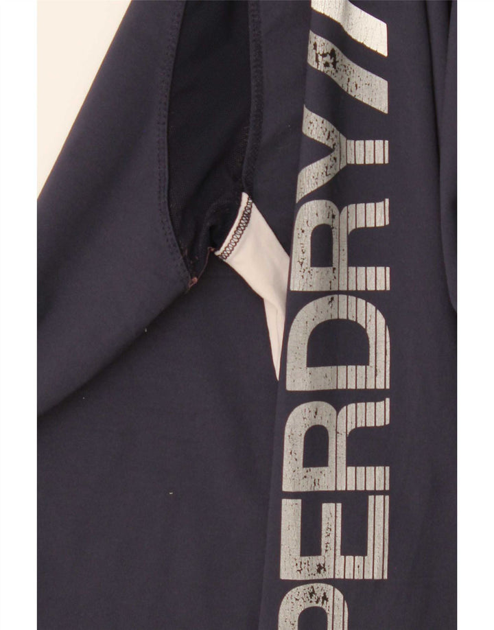 Damski top graficzny Superdry z długim rękawem, UK 12, średni granatowy, blok kolorów