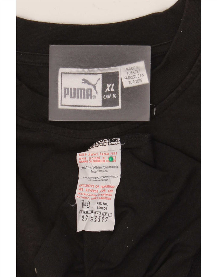 Męski graficzny top Puma z długim rękawem XL, czarny, bawełniany