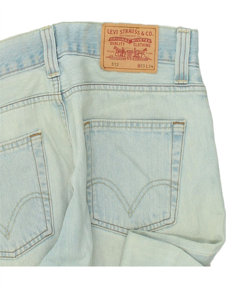 Męskie jeansy Bootcut LEVI'S 512 W33 L34 Niebieska bawełna
