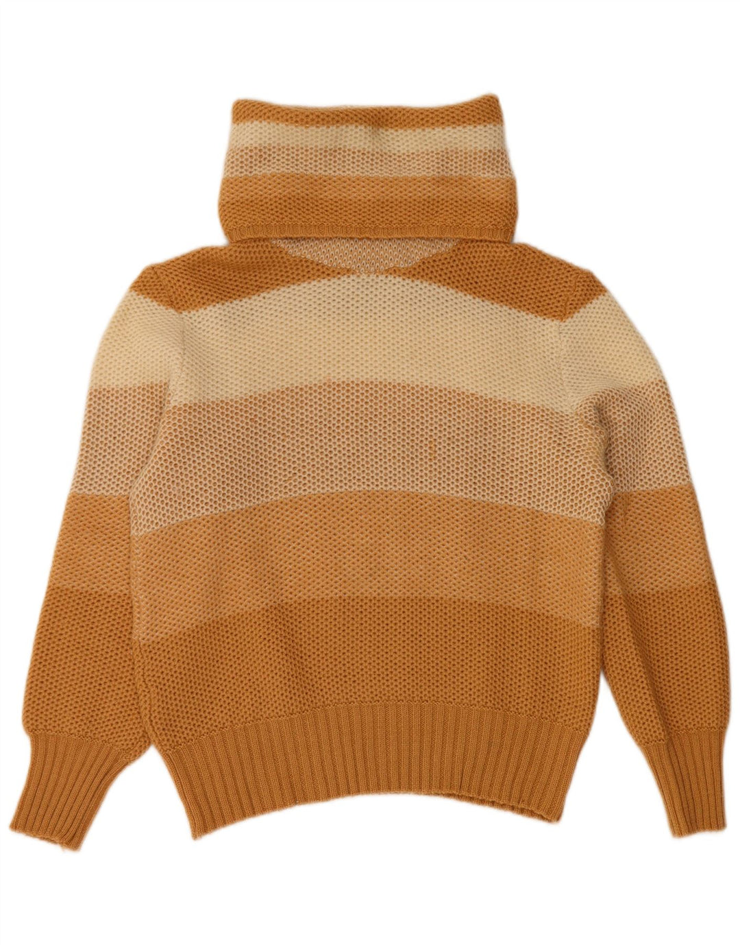 Damski sweter z golfem VINTAGE IT 44 w średnie beżowe paski