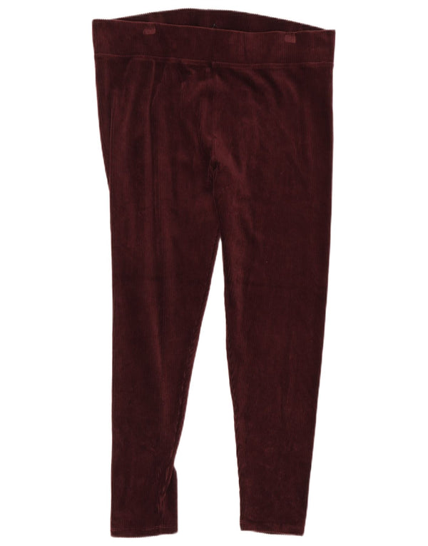 Marks & Spencer Damskie sztruksowe legginsy UK 18 XL, bordowa bawełna