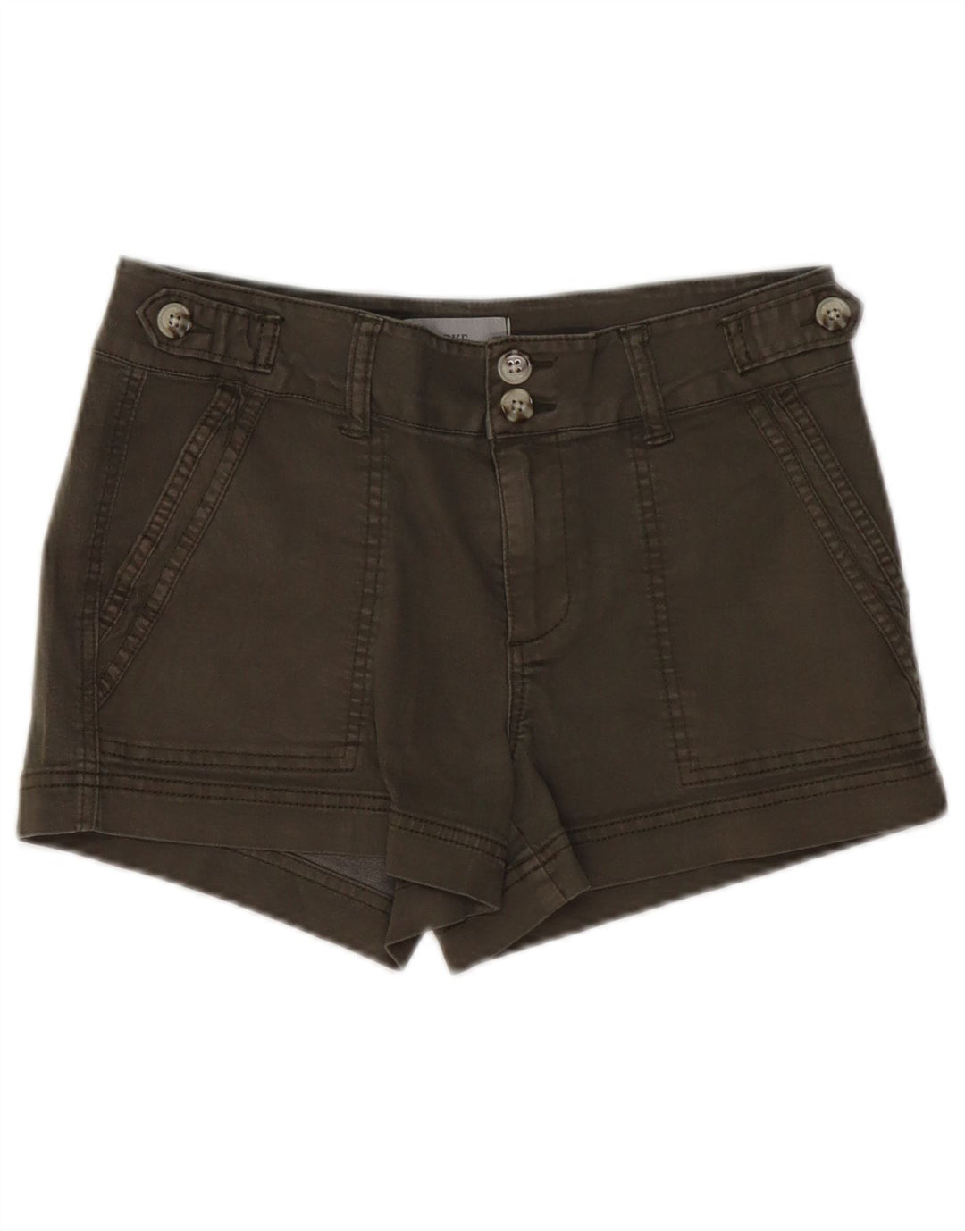 Damskie spodenki jeansowe BKE W27, małe, bawełniane w kolorze khaki
