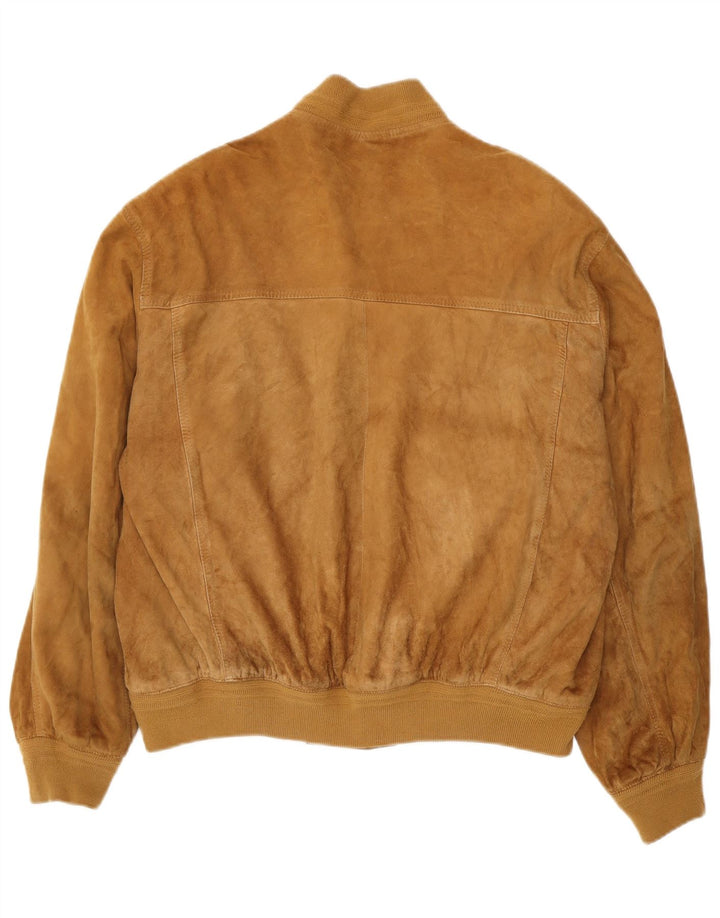 Męska zamszowa kurtka bomberka FORESTER IT 52 XL, brązowa skóra