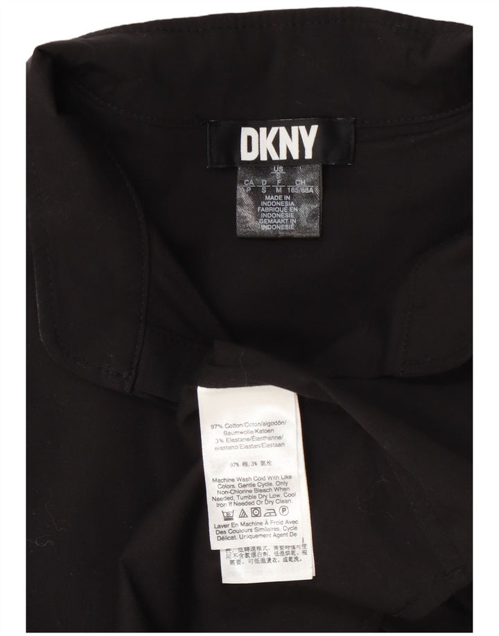 Damska koszulka z krótkim rękawem Dkny UK 10, mała, czarna, bawełniana