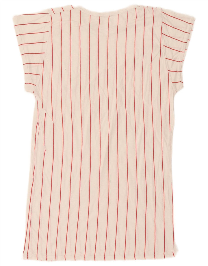 T-shirt damski w stylu vintage Top UK 12 w średnie białe paski