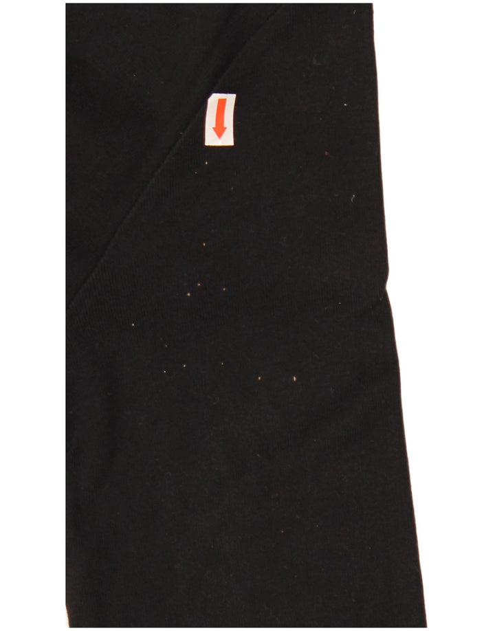 ARMANI JEANS Damski top graficzny z rękawem 3/4, UK 12, średni czarny, bawełniany