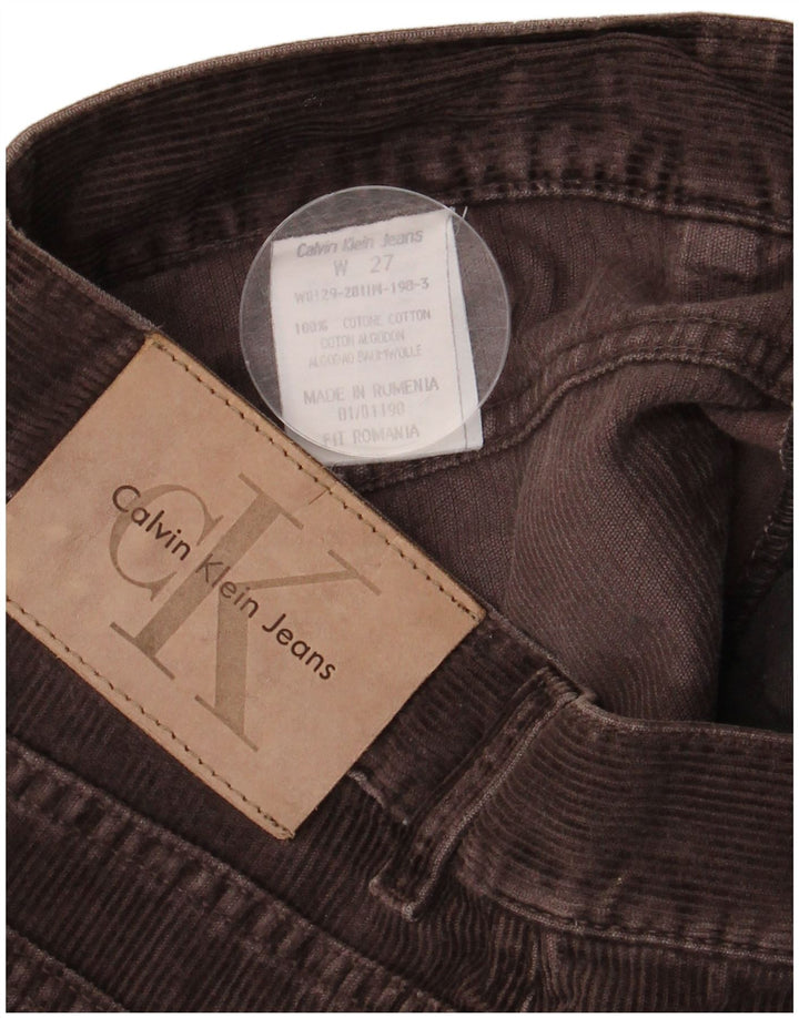 Damskie sztruksowe spodnie Calvin Klein Bootcut W27 L26 Brązowa bawełna