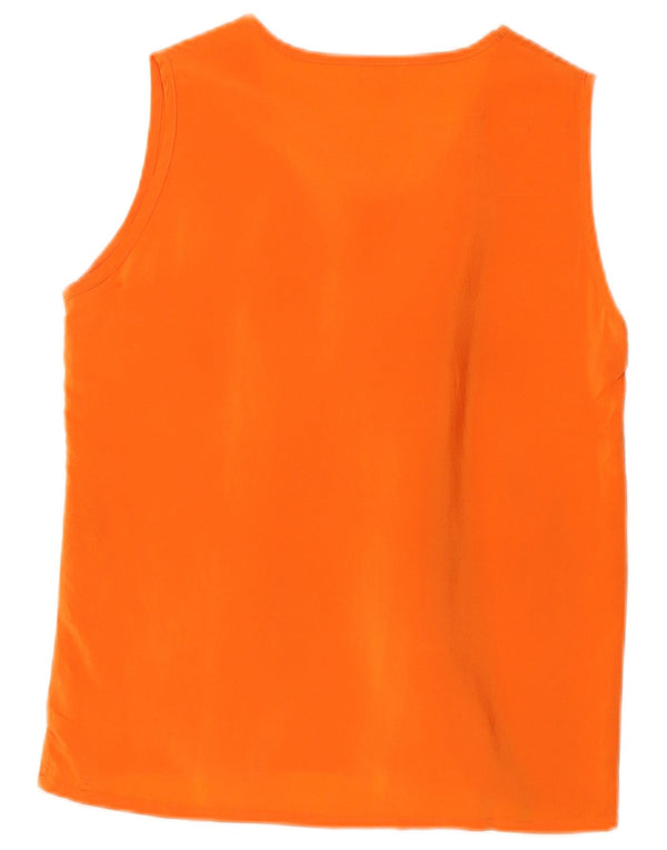 Vintage damska kamizelka Top UK 10 Small Orange Silk