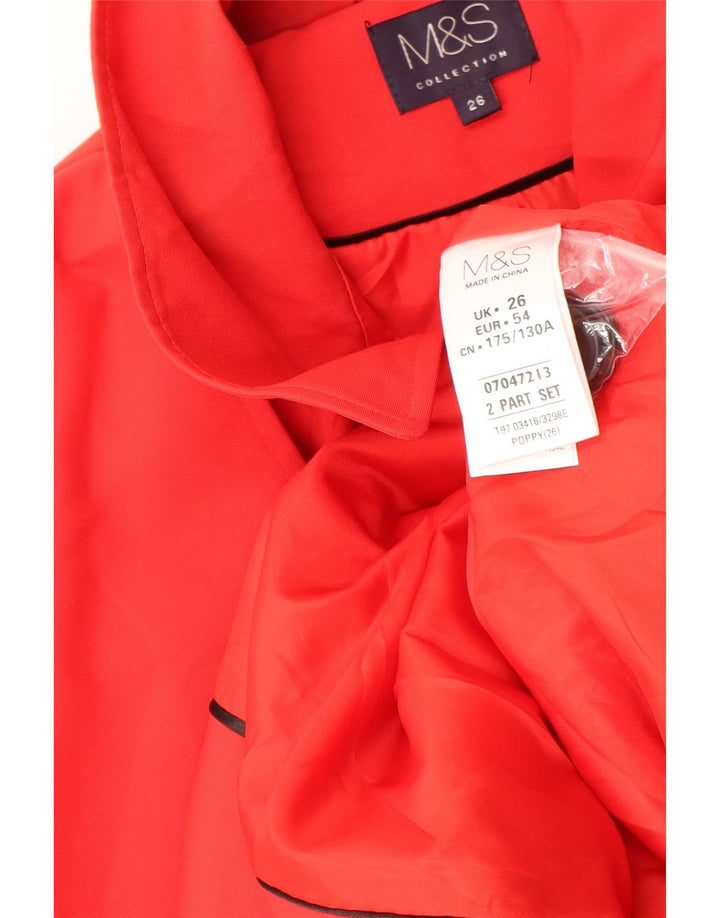 Marks & Spencer Damski trencz UK 26 5XL Czerwony poliester