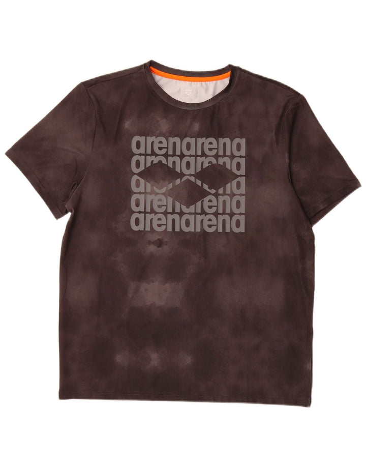 Męski T-shirt z grafiką Arena, duży, szary, poliestrowy Tie Dye