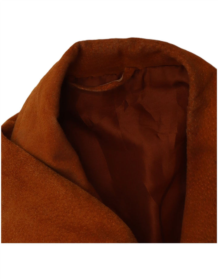 Zamszowa kurtka damska VINTAGE UK 14 Średniobrązowa skóra