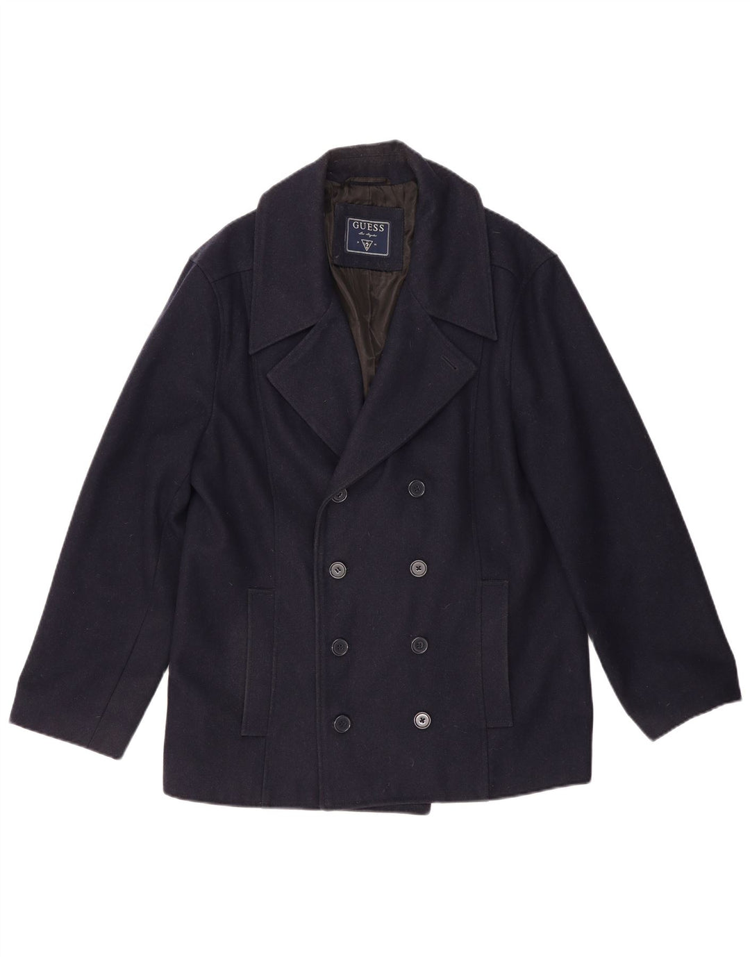 Płaszcz męski Guess Pea Coat UK 44 2XL Granatowy wełniany