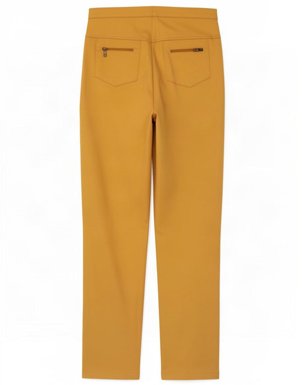 Vintage Womens Straight Casual Trousers IT 44 Medium W30 L32 Yellow Cotton