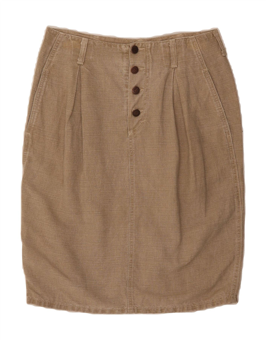 BENETTON Womens Straight Skirt IT 44 Medium W30 Beige Cotton Vintage Benetton and Second-Hand Benetton from Messina Hembry 