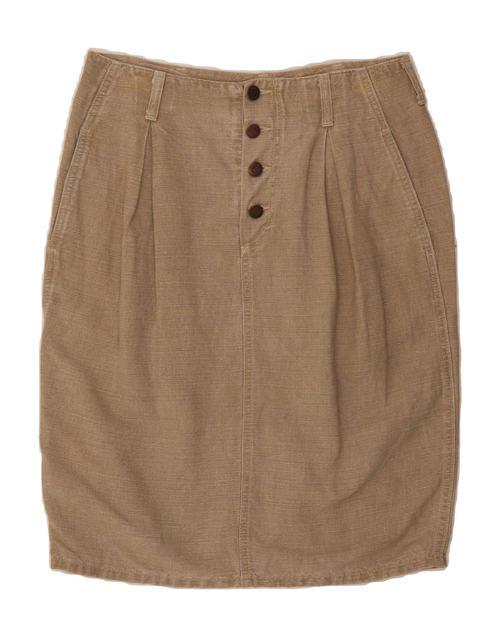 BENETTON Womens Straight Skirt IT 44 Medium W30 Beige Cotton Vintage Benetton and Second-Hand Benetton from Messina Hembry 