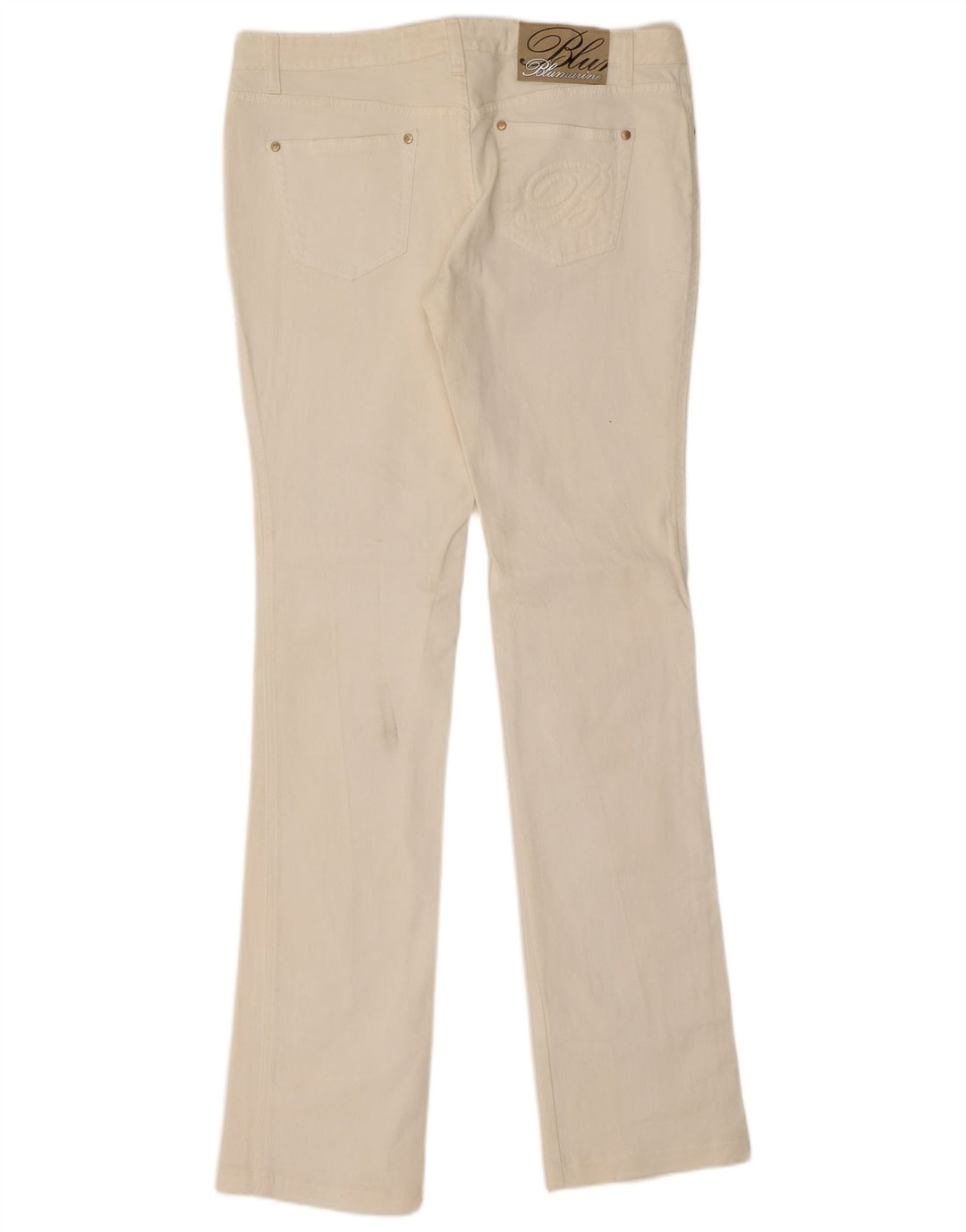Blumarine Damskie Slim Bootcut Jeansy W30 L35 Biała Bawełna