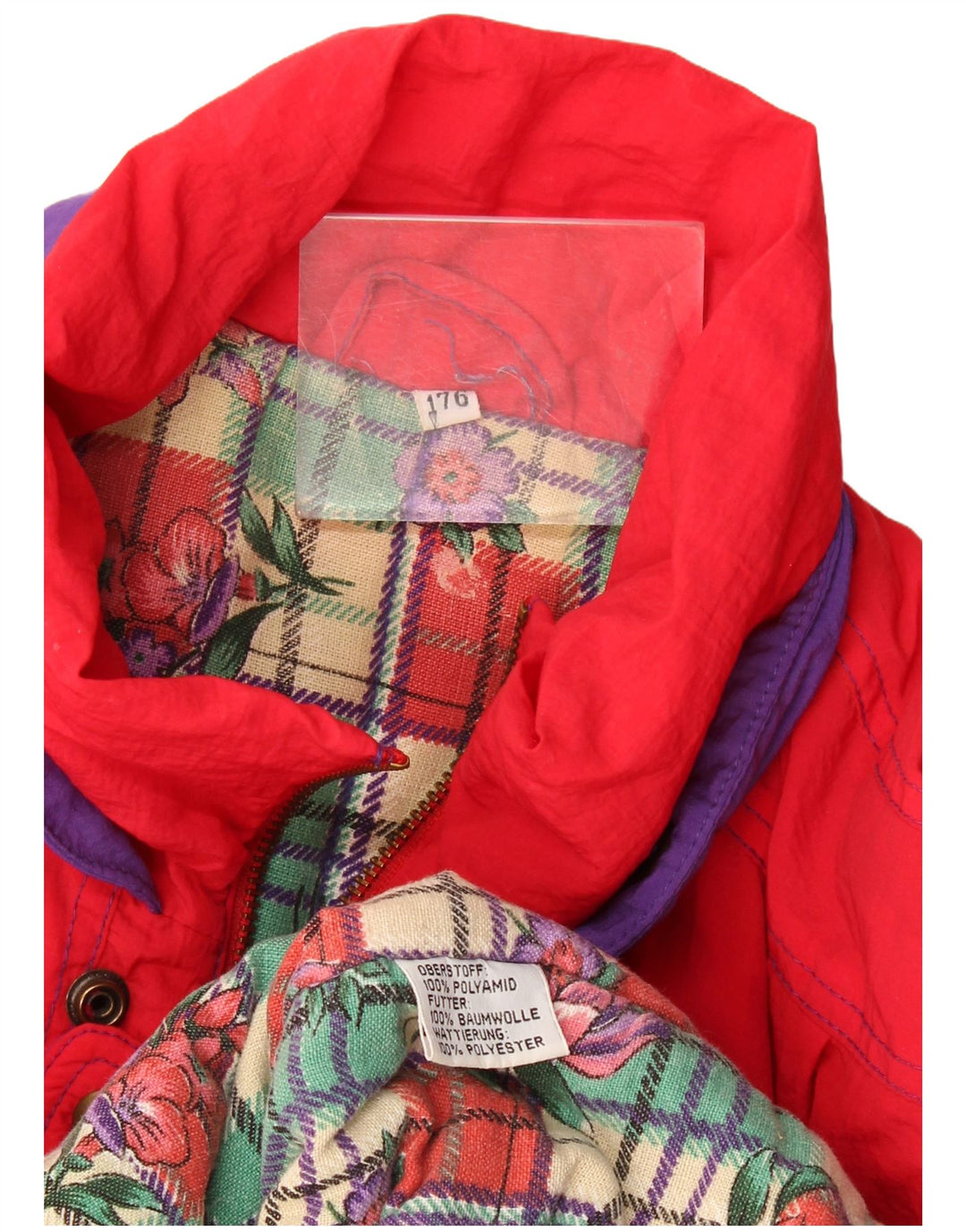 Męska kurtka wiatrówka Vintage UK 44 2XL Czerwony poliamid