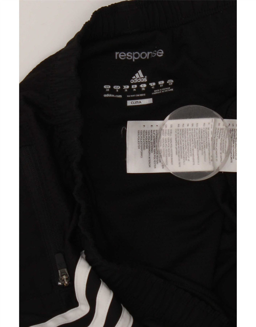 Damskie spodenki sportowe Adidas Climalite UK 10, małe, czarne, poliestrowe