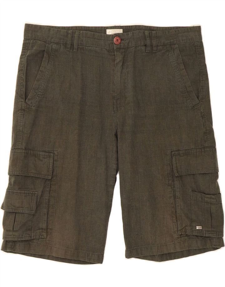 LOTTO Mens Cargo Shorts W40 XL Grey Check Vintage Lotto and Second-Hand Lotto from Messina Hembry 