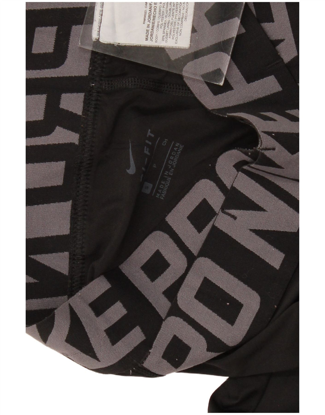 Damskie legginsy NIKE Dri Fit Graphic UK 10, małe, czarne, poliestrowe
