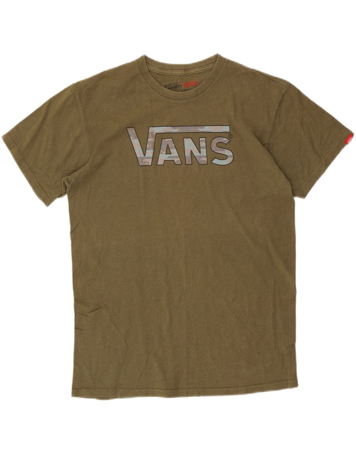 Męski T-shirt z klasyczną grafiką VANS, średni, bawełniany khaki