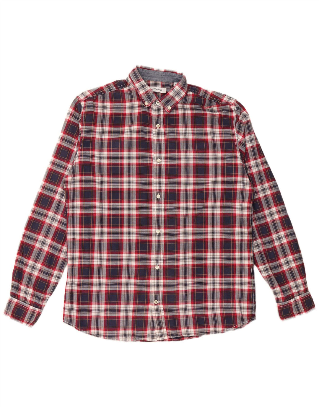 Koszula męska JACK & JONES, bawełniana, w średnią granatową kratkę