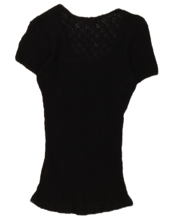 Koronkowa bluzka damska Guess Top UK 12, średnia czarna w kwiaty