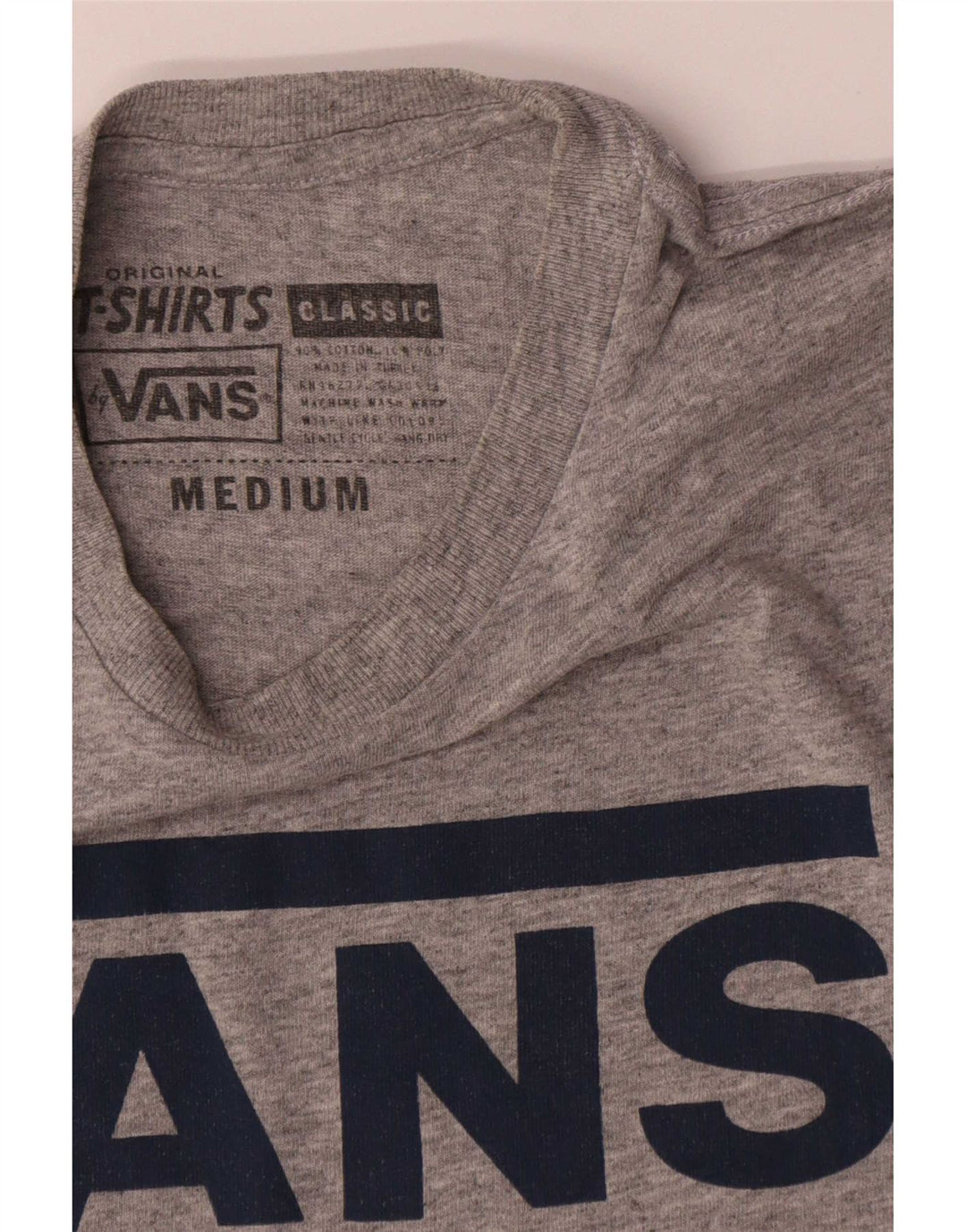 Męska koszulka z grafiką Vans Top Medium Grey Cotton