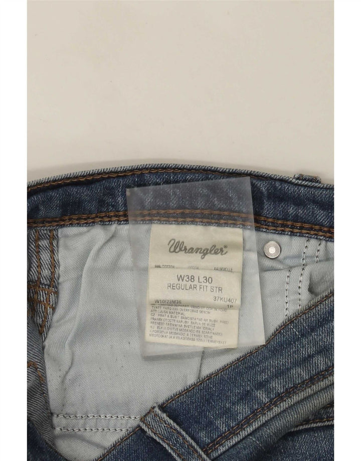 Męskie dżinsy Wrangler o prostym kroju W38 L30, niebieska bawełna