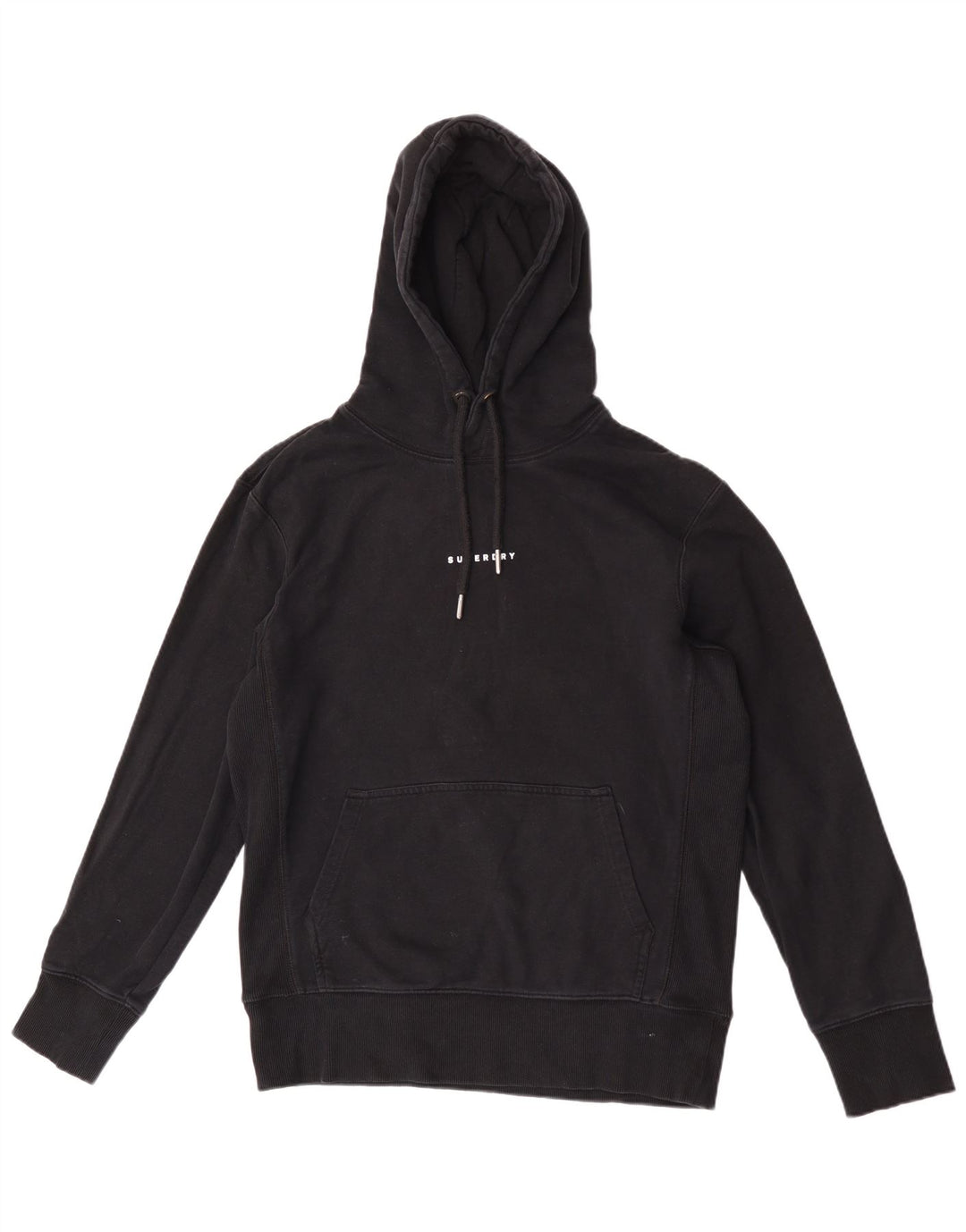 Męski sweter z kapturem Superdry, średni czarny, bawełniany