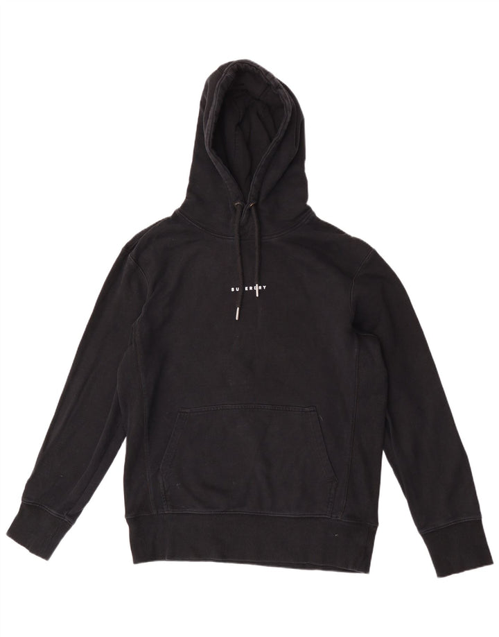 Męski sweter z kapturem Superdry, średni czarny, bawełniany