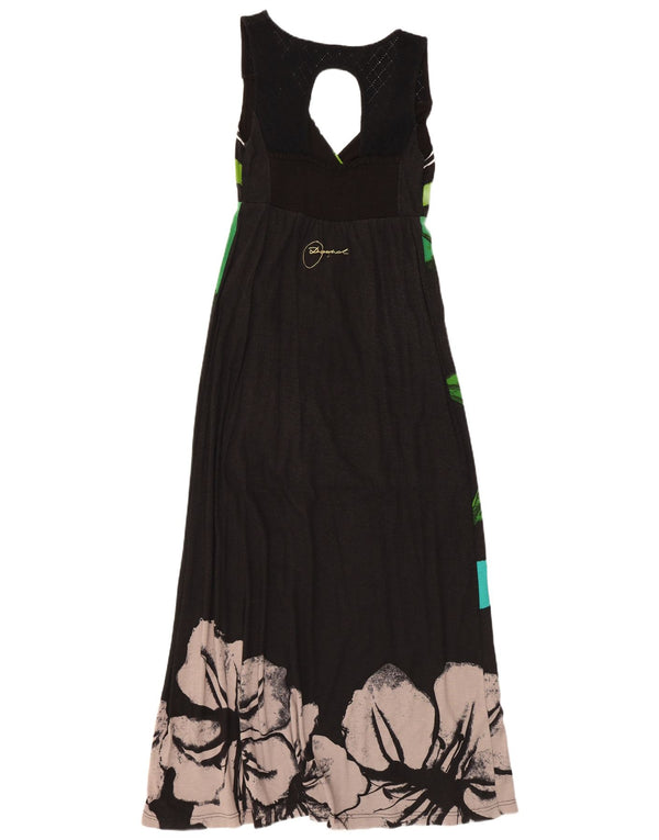 Damska graficzna sukienka maxi bez rękawów Desigual UK 8, mała, czarna w kwiaty