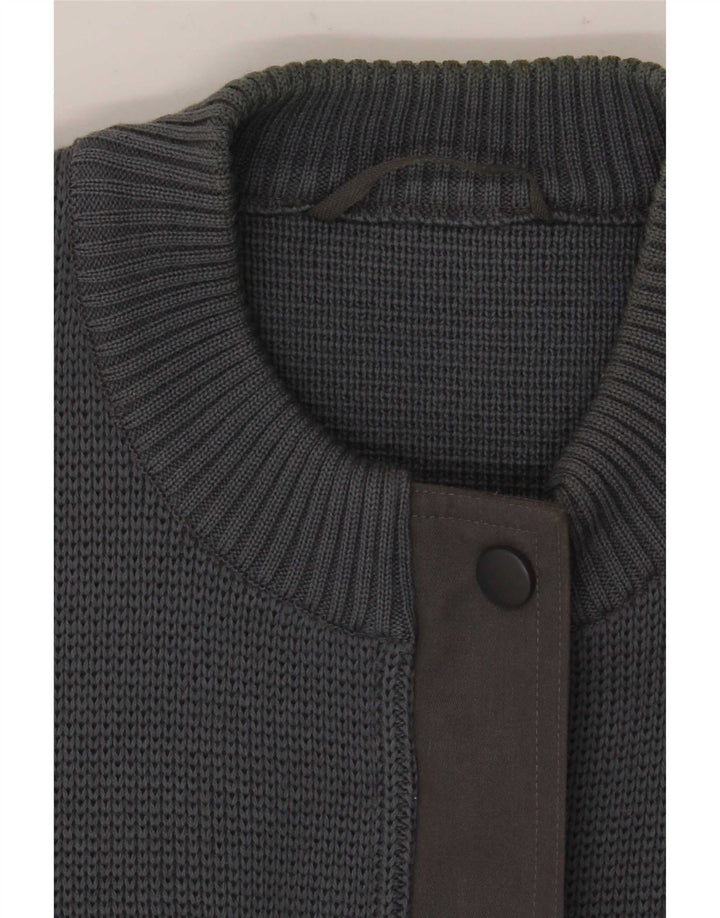 Sweter męski w stylu vintage, EU 40, średnioszary, wełniany