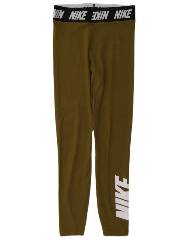 Damskie legginsy Nike Graphic UK 10, małe, bawełniane w kolorze khaki