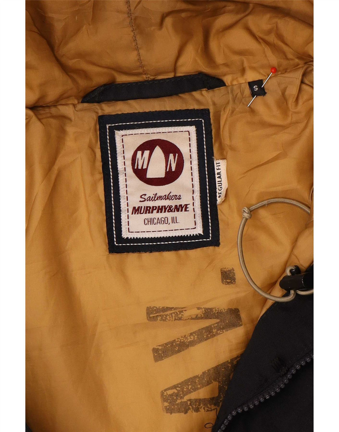 Płaszcz męski z kapturem i ociepleniem Murphy & Nye Sailmakers UK 36, mały, czarny