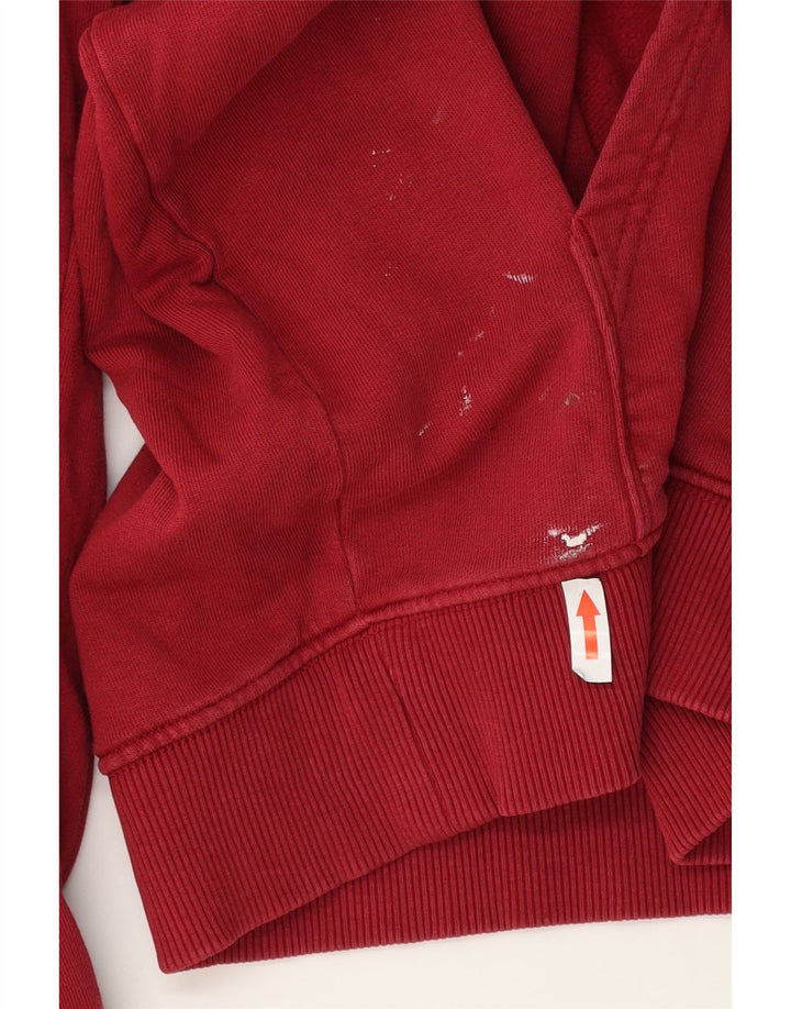 Męski sweter z kapturem Vans z grafiką, średnio czerwony, bawełniany