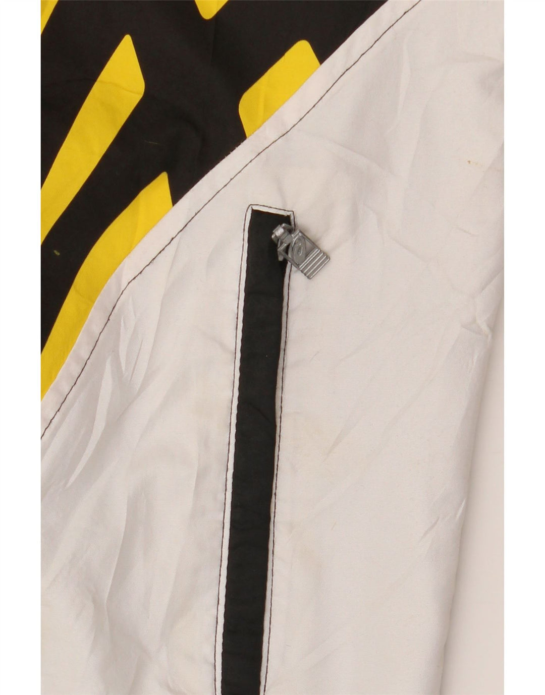 Męska kurtka przeciwdeszczowa z kapturem ASICS UK 40, duża, czarna, z blokami kolorów