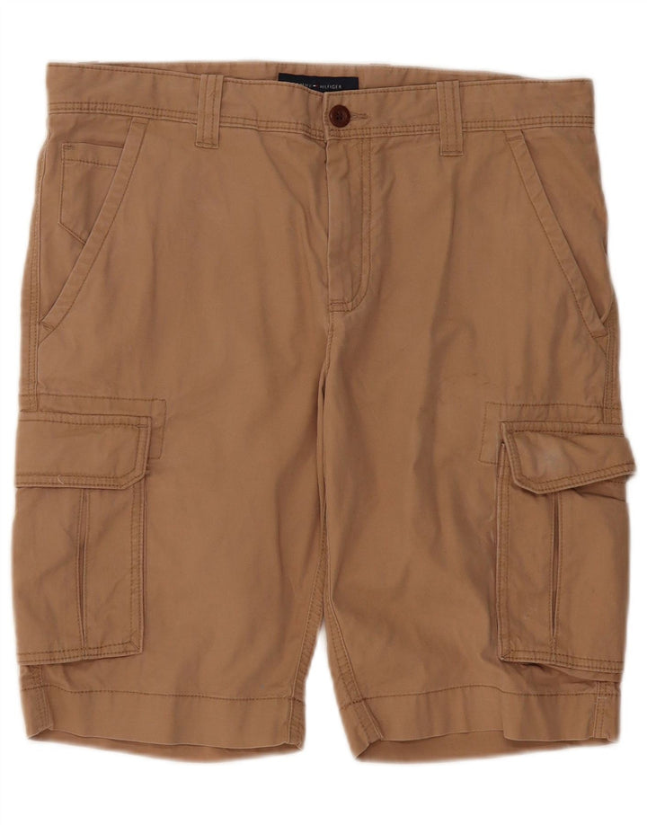 TOMMY HILFIGER Mens Cargo Shorts W33 Medium  Beige Cotton