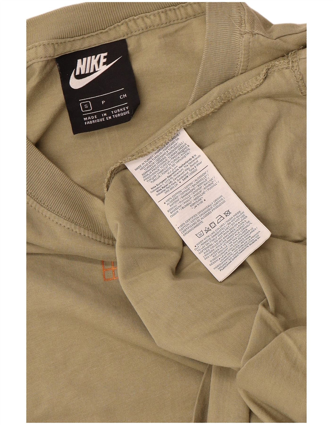 Męski T-shirt z grafiką Nike, mały, bawełniany khaki
