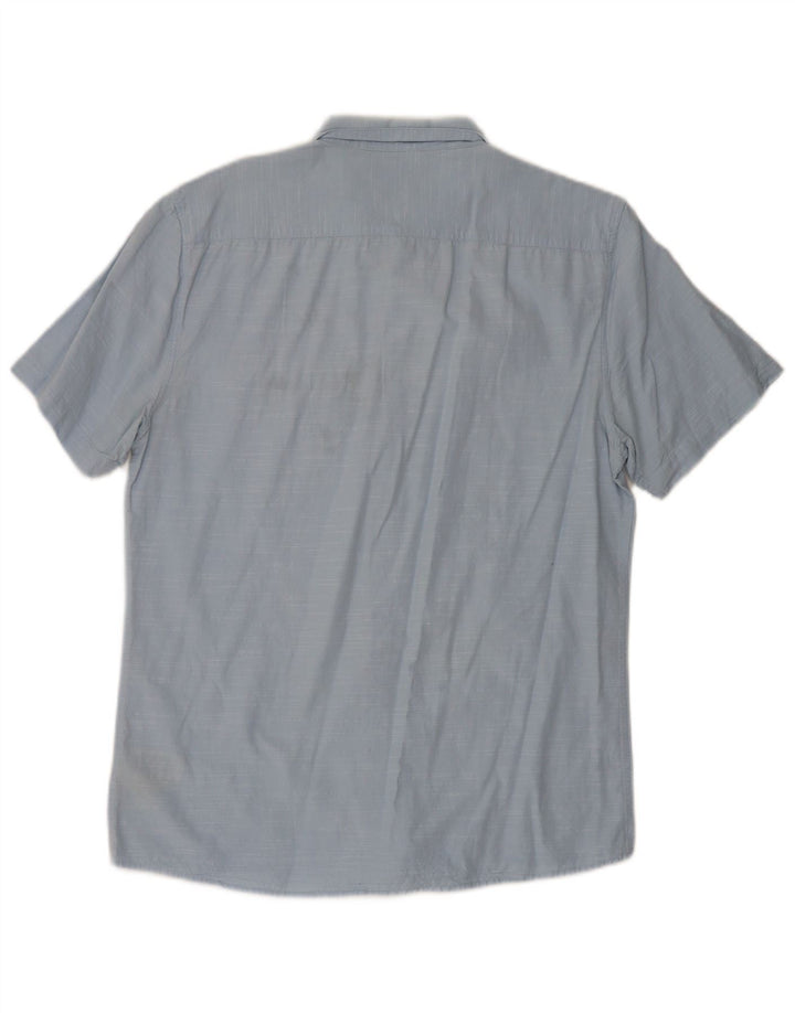 Męska koszula slim fit Lee z krótkim rękawem, duża, niebieska, bawełniana