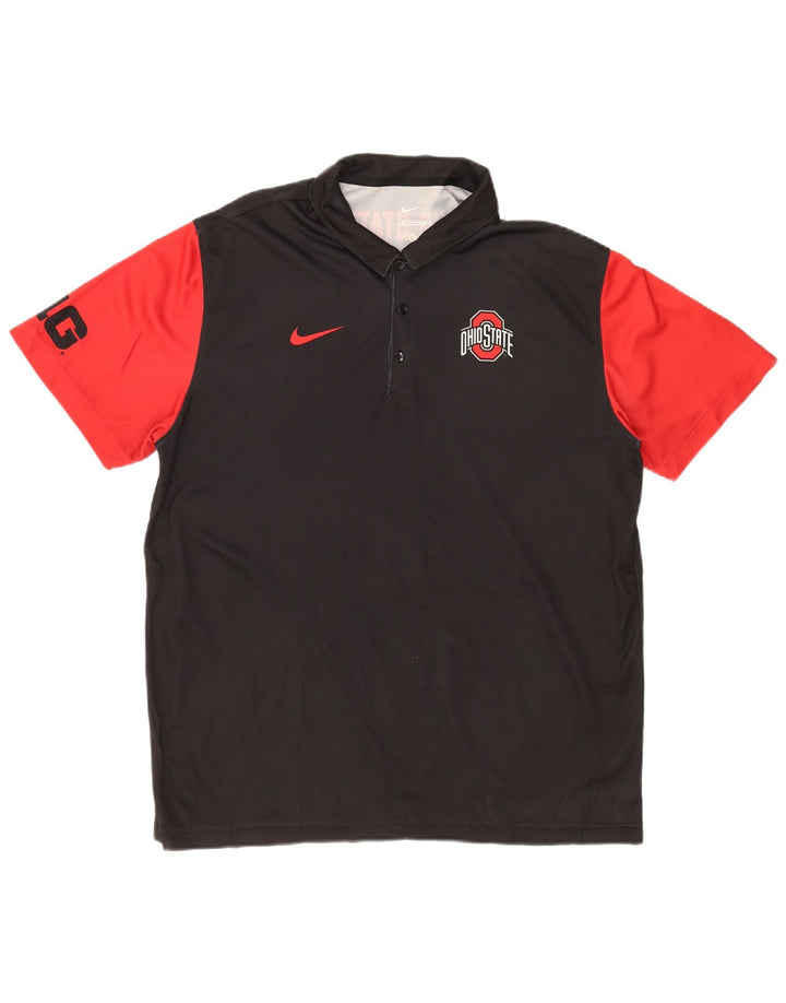 Męska koszulka polo Nike Ohio State Buckeyes z grafiką, duża, czarna, z blokami kolorów