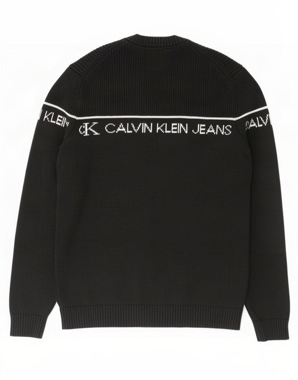 Męski sweter z okrągłym dekoltem Calvin Klein Jeans XL, czarny, bawełniany