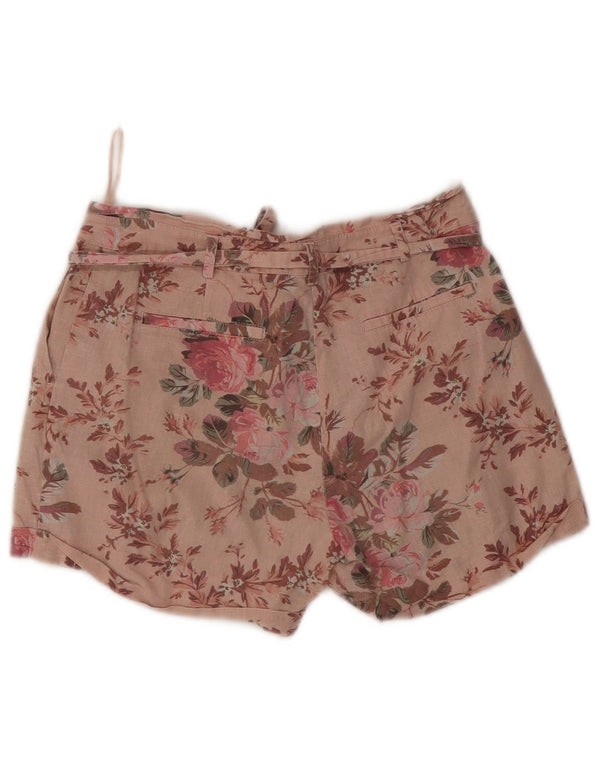 Damskie spodenki Chino Oasis UK 8 Small W27 Różowe, lniane kwiaty