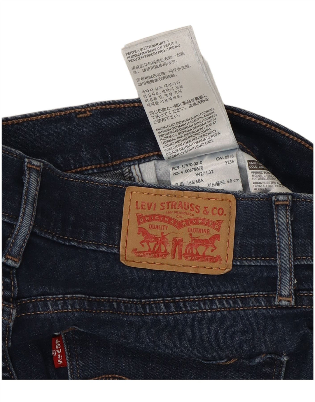 Damskie jeansy Levi's Curvy Bootcut W27 L32 Granatowa bawełna