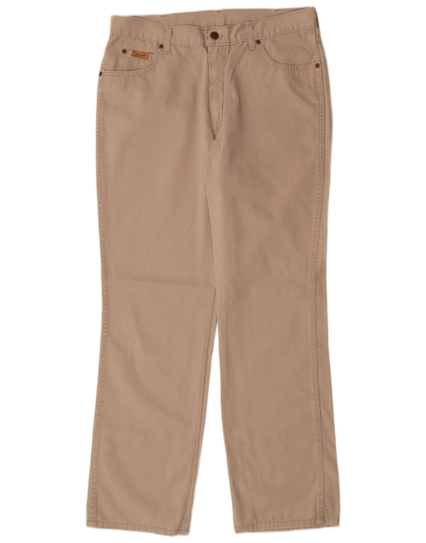 WRANGLER Męskie proste spodnie codzienne W36 L32 Beżowa bawełna