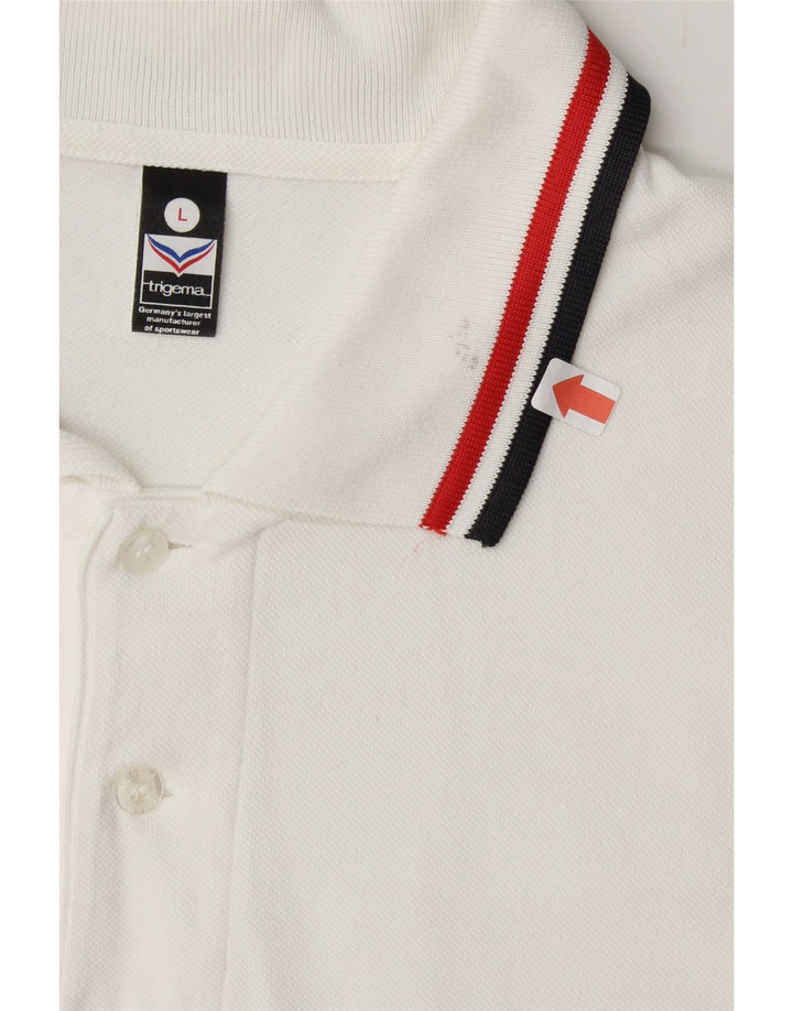 TRIGEMA Mens Polo Shirt Large White Cotton Vintage Trigema and Second-Hand Trigema from Messina Hembry 