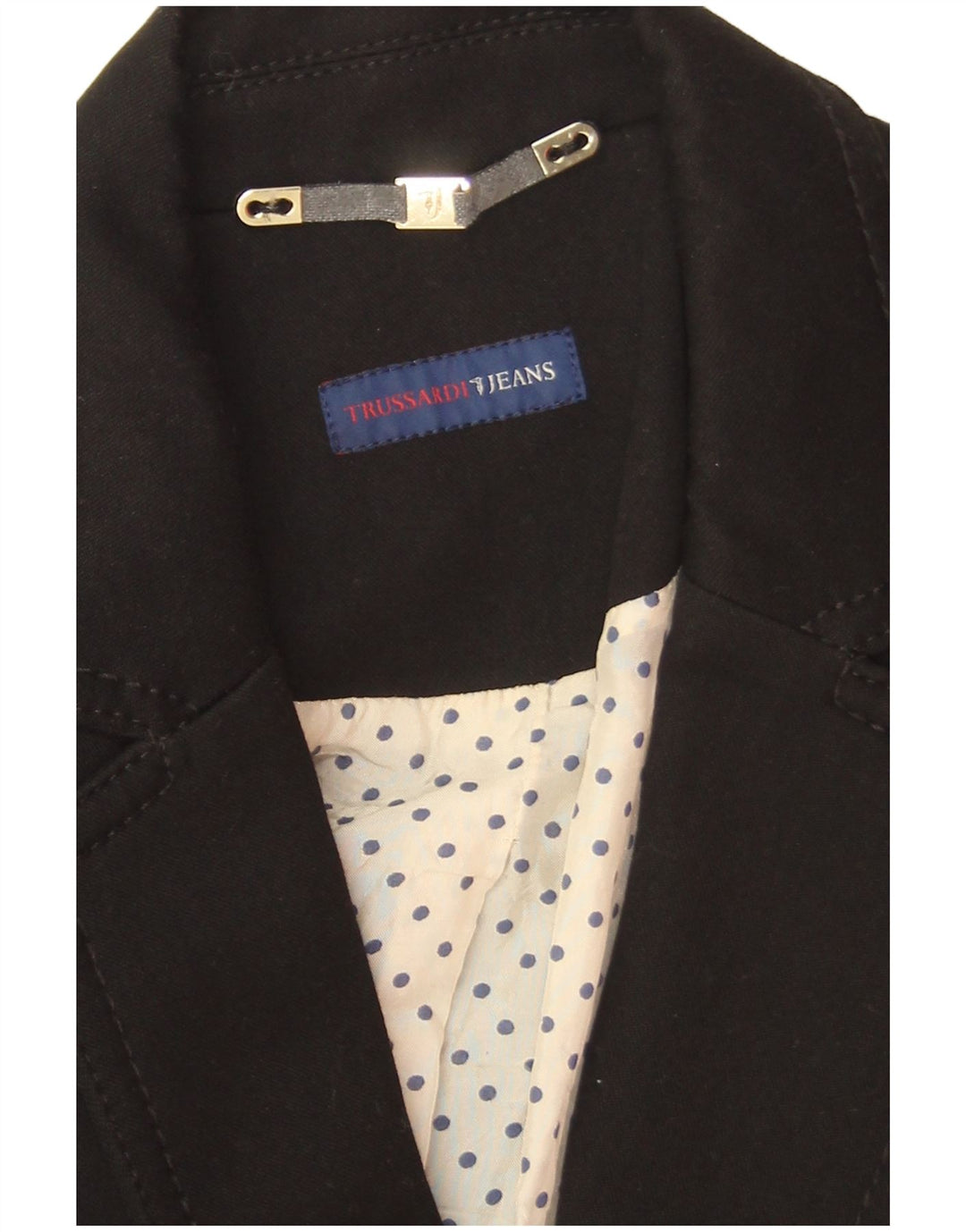 Damska marynarka zapinana na 2 guziki Trussardi Jeans UK 14, średnia czarna